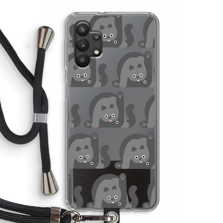 Cats: Samsung Galaxy A32 5G Transparant Hoesje met koord