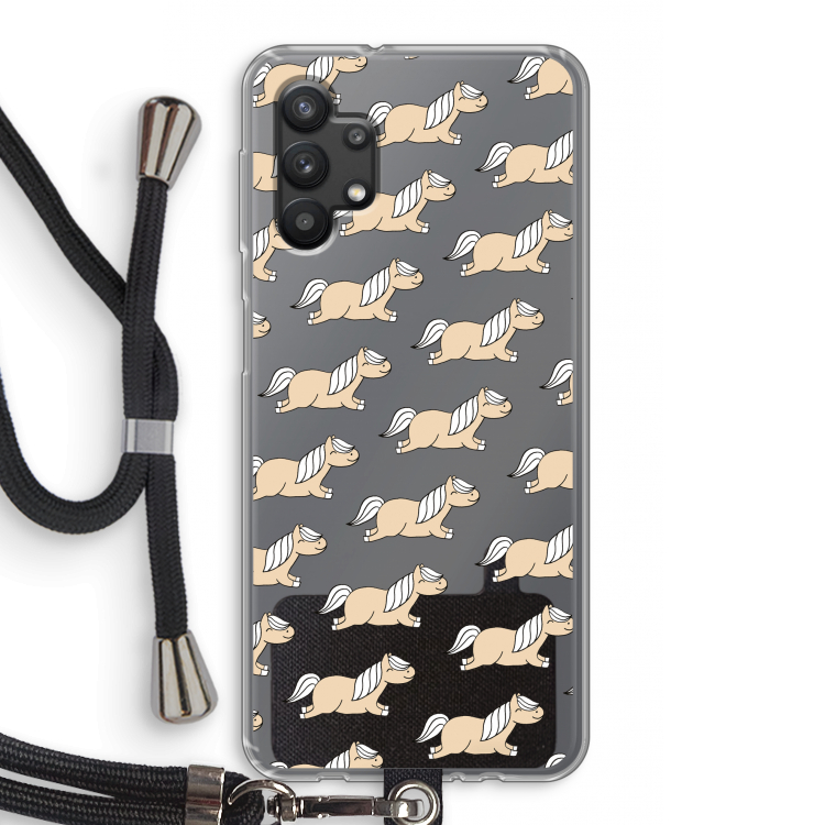 Ponys: Samsung Galaxy A32 5G Transparant Hoesje met koord