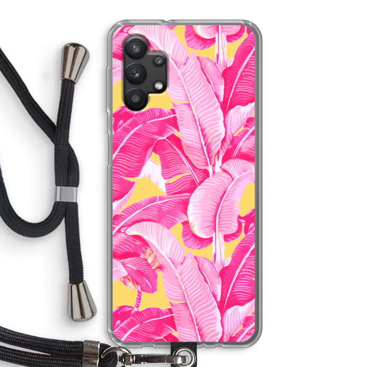 Pink Banana: Samsung Galaxy A32 5G Transparant Hoesje met koord