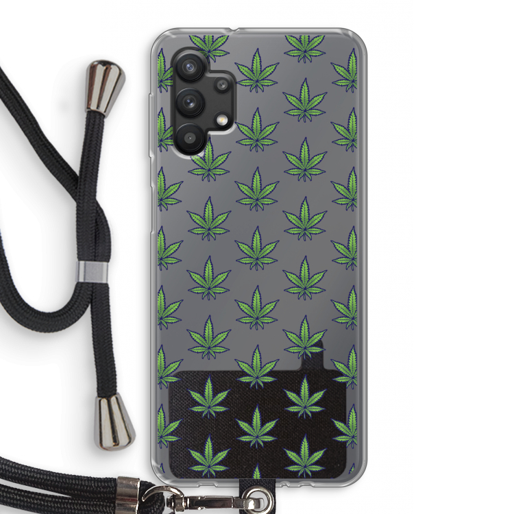 Weed: Samsung Galaxy A32 5G Transparant Hoesje met koord