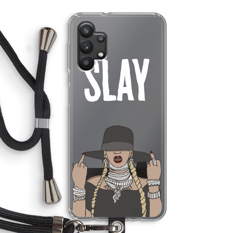 Slay All Day: Samsung Galaxy A32 5G Transparant Hoesje met koord