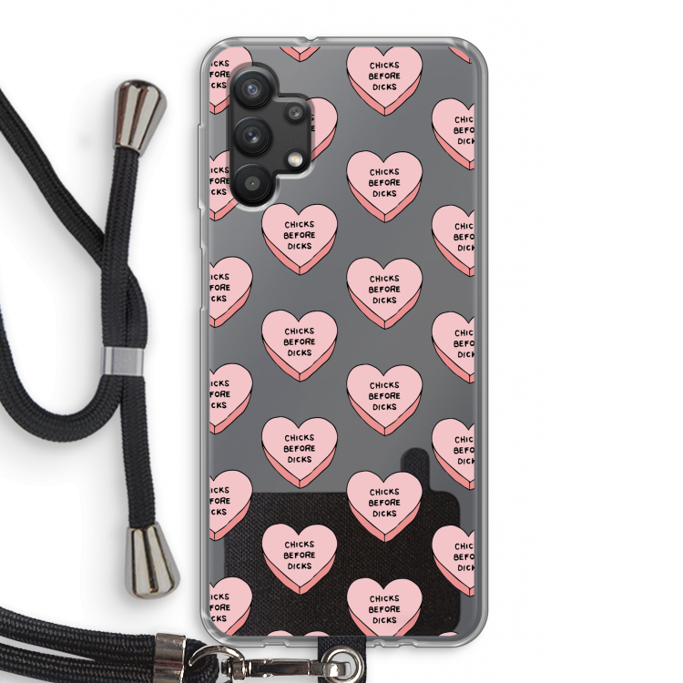 Chicks before dicks: Samsung Galaxy A32 5G Transparant Hoesje met koord
