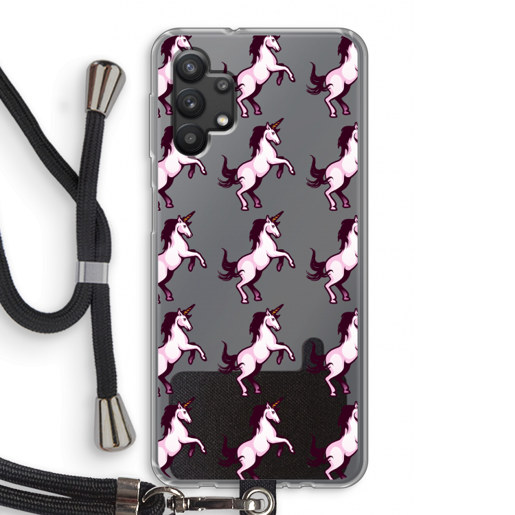 Musketon Unicorn: Samsung Galaxy A32 5G Transparant Hoesje met koord