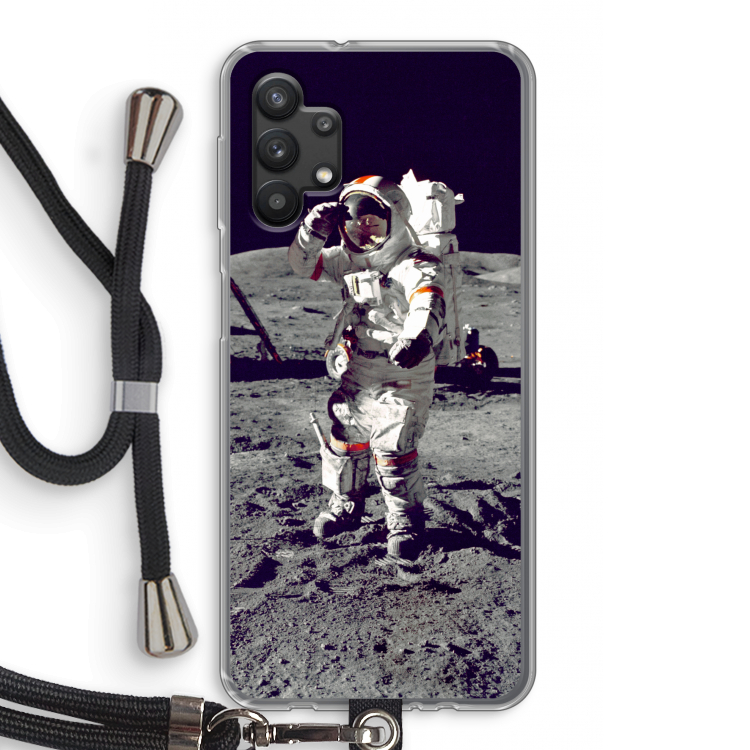 Spaceman: Samsung Galaxy A32 5G Transparant Hoesje met koord