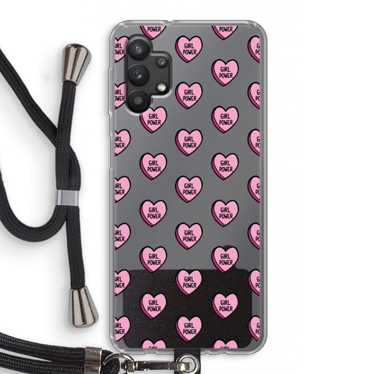GIRL POWER: Samsung Galaxy A32 5G Transparant Hoesje met koord