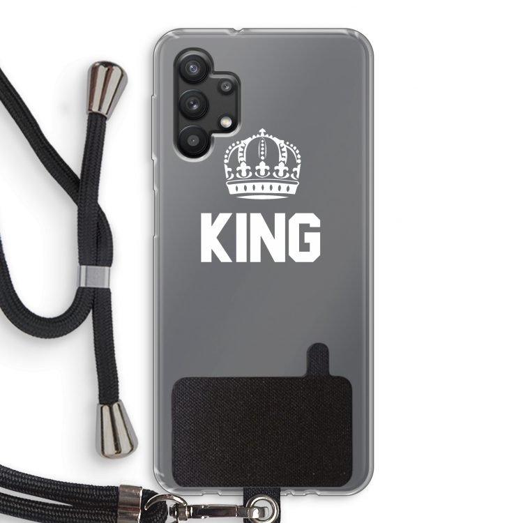 King zwart: Samsung Galaxy A32 5G Transparant Hoesje met koord