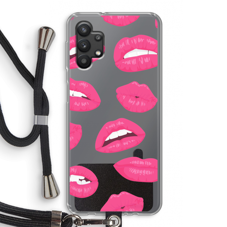 Bite my lip: Samsung Galaxy A32 5G Transparant Hoesje met koord