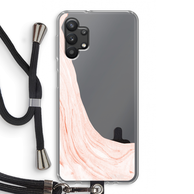Peach bath: Samsung Galaxy A32 5G Transparant Hoesje met koord