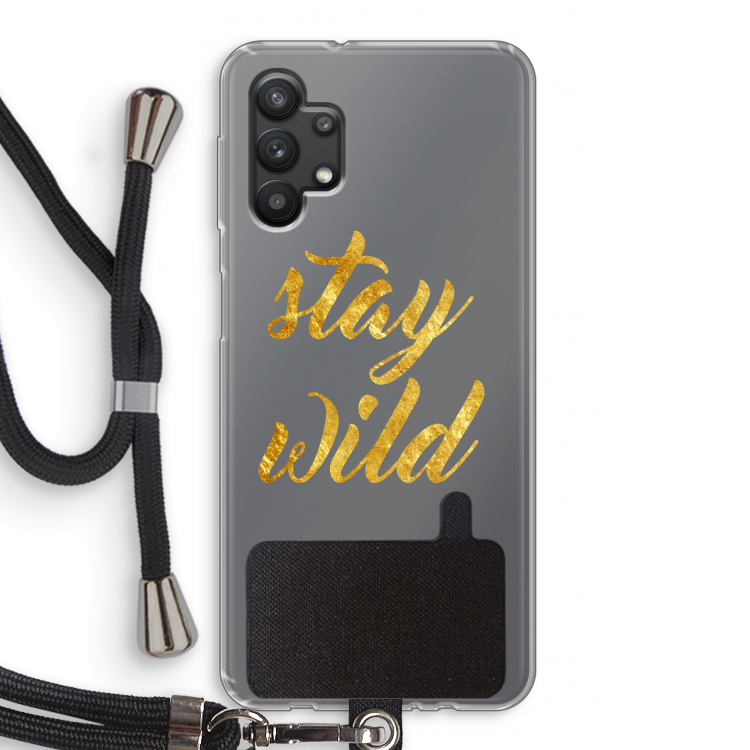 Stay wild: Samsung Galaxy A32 5G Transparant Hoesje met koord