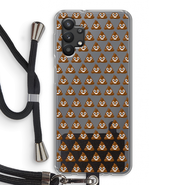 Poop emoji: Samsung Galaxy A32 5G Transparant Hoesje met koord