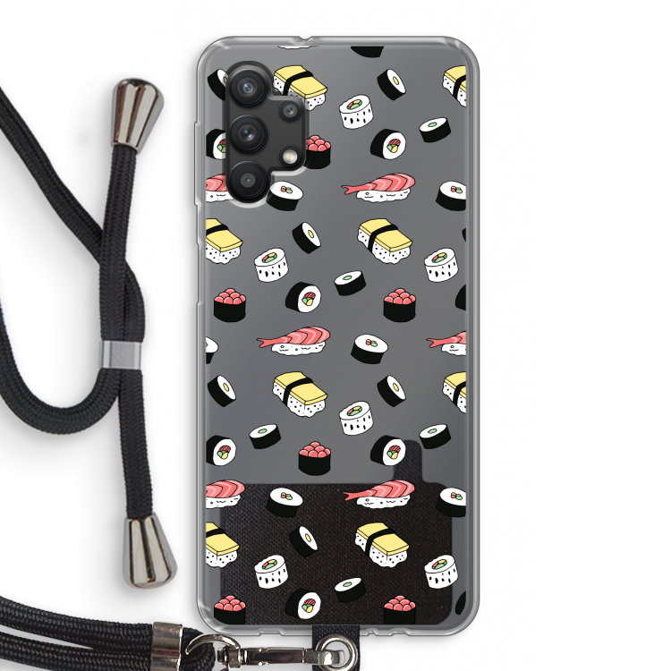 Sushi time: Samsung Galaxy A32 5G Transparant Hoesje met koord