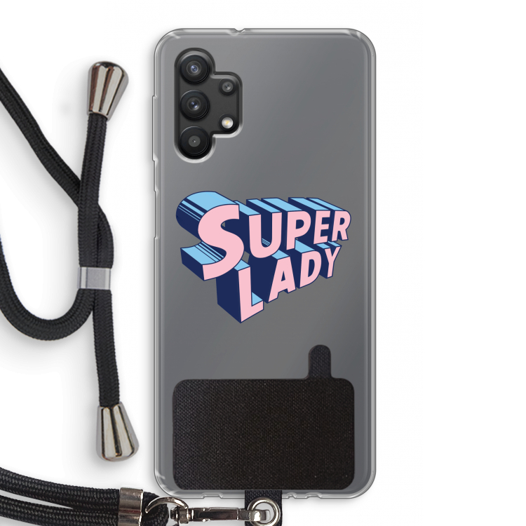 Superlady: Samsung Galaxy A32 5G Transparant Hoesje met koord