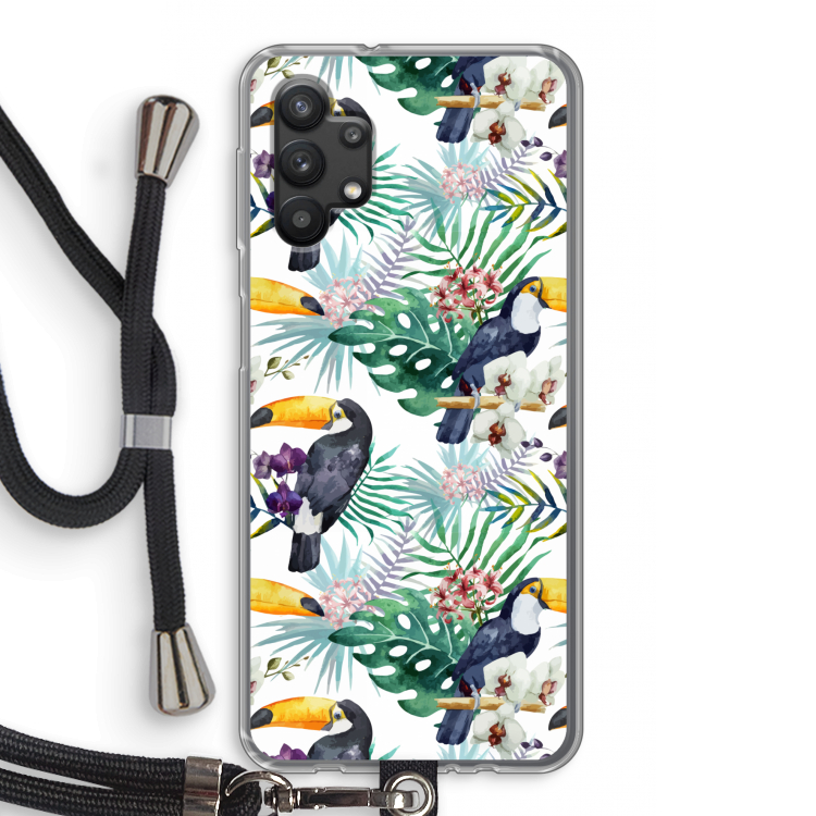 Tukans: Samsung Galaxy A32 5G Transparant Hoesje met koord