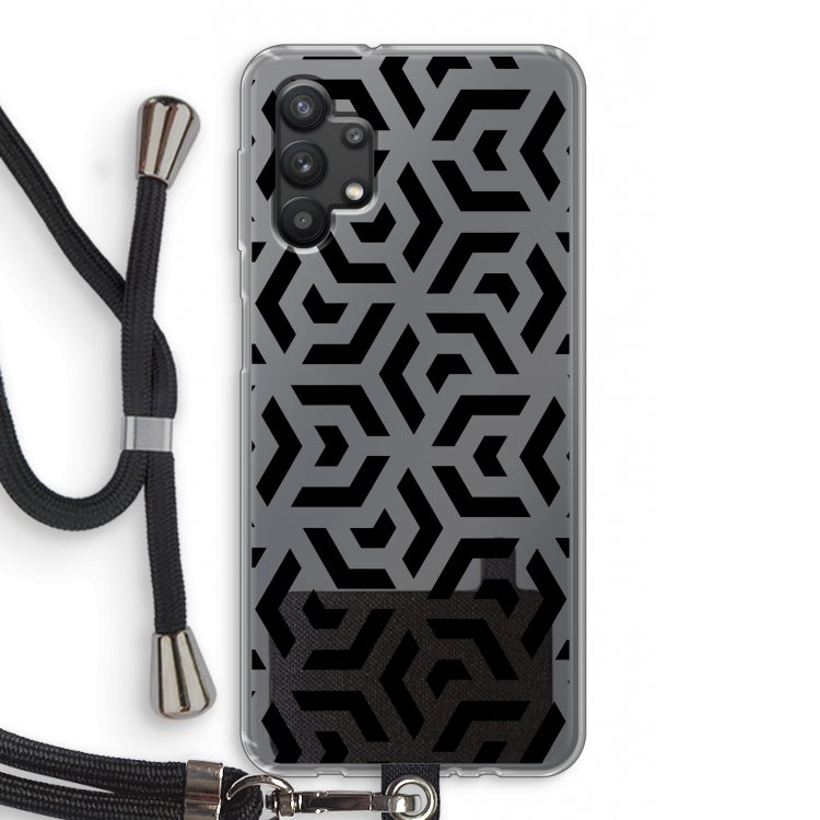 Crazy pattern: Samsung Galaxy A32 5G Transparant Hoesje met koord