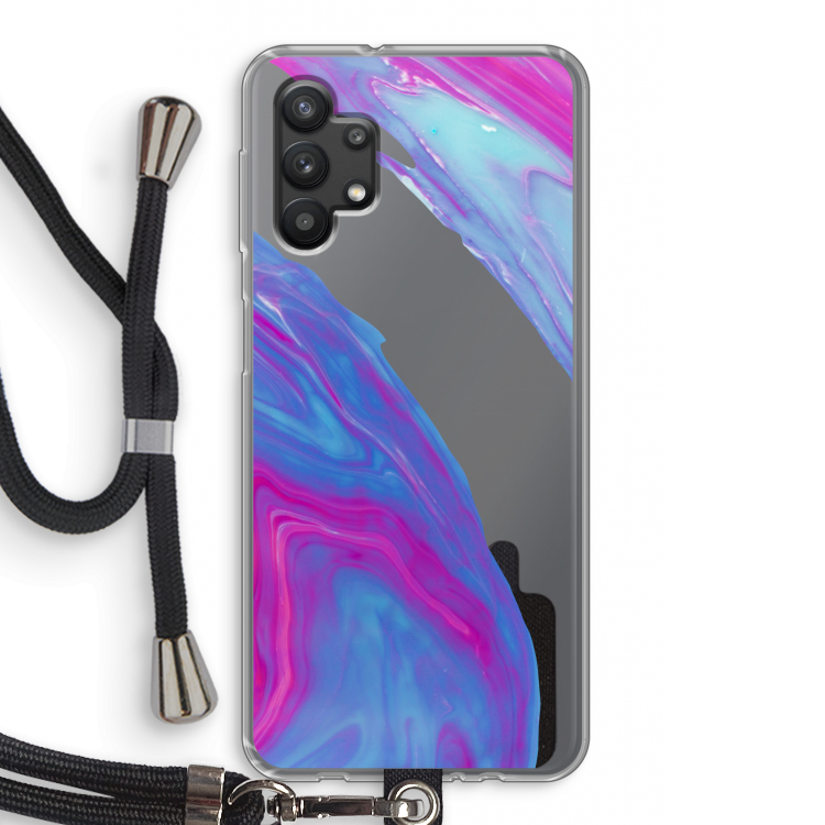 Zweverige regenboog: Samsung Galaxy A32 5G Transparant Hoesje met koord