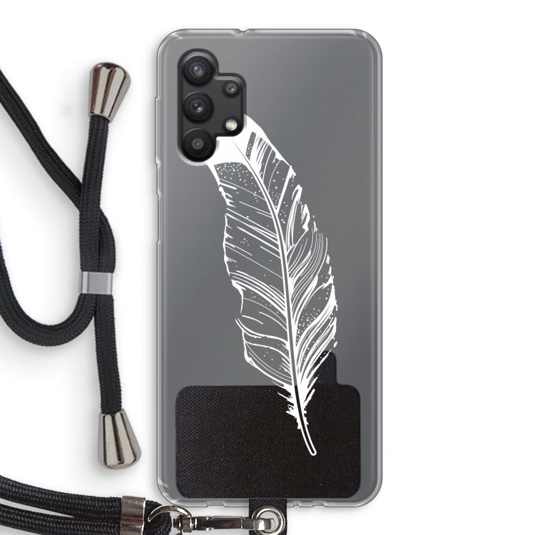 Pluim: Samsung Galaxy A32 5G Transparant Hoesje met koord