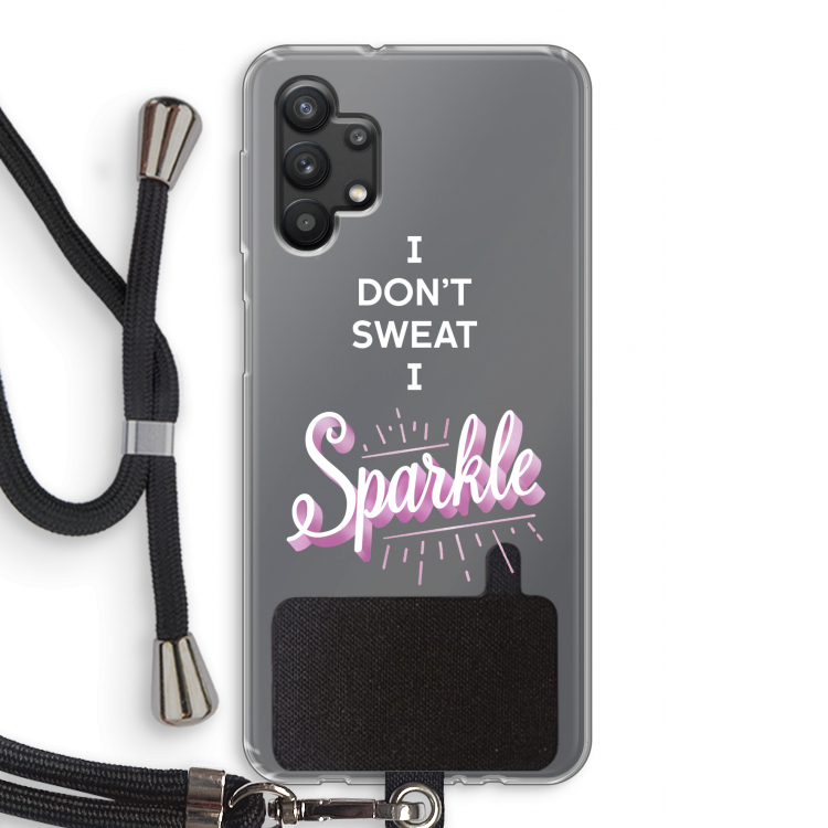 Sparkle quote: Samsung Galaxy A32 5G Transparant Hoesje met koord