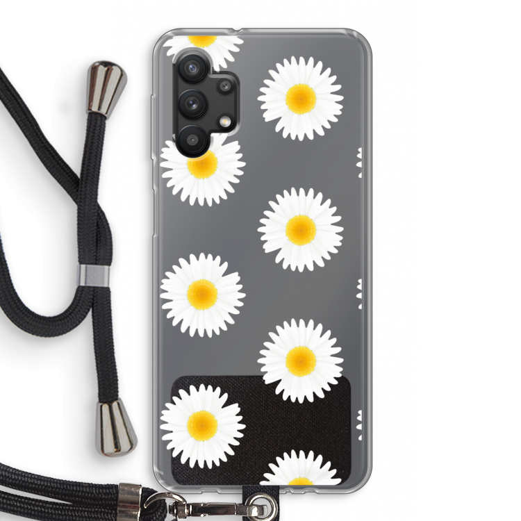 Margrietjes: Samsung Galaxy A32 5G Transparant Hoesje met koord