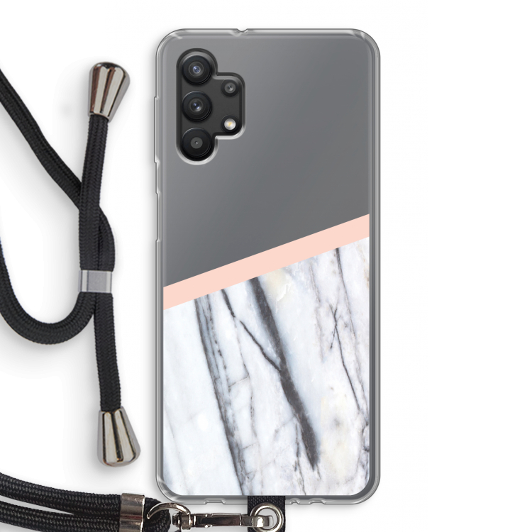 A touch of peach: Samsung Galaxy A32 5G Transparant Hoesje met koord