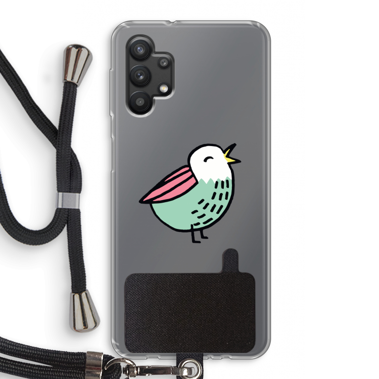 Birdy: Samsung Galaxy A32 5G Transparant Hoesje met koord