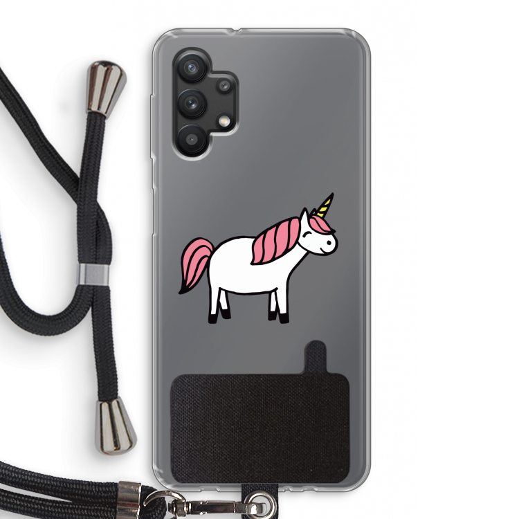 Eenhoorn: Samsung Galaxy A32 5G Transparant Hoesje met koord