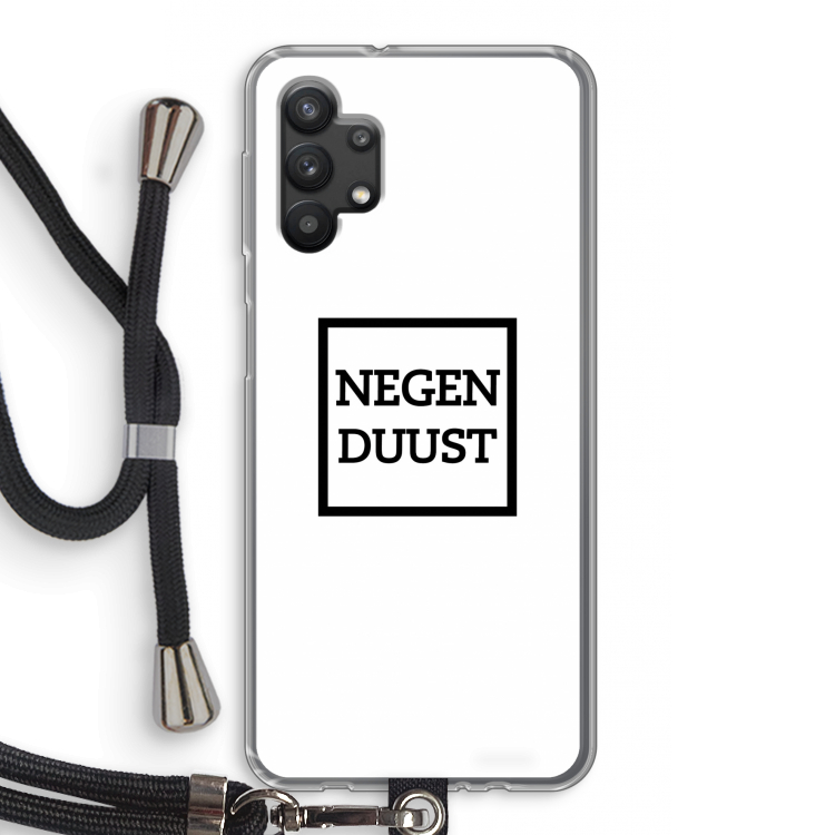 Negenduust vierkant: Samsung Galaxy A32 5G Transparant Hoesje met koord