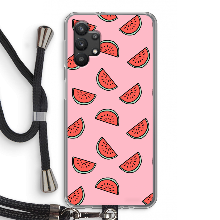 Watermeloen: Samsung Galaxy A32 5G Transparant Hoesje met koord