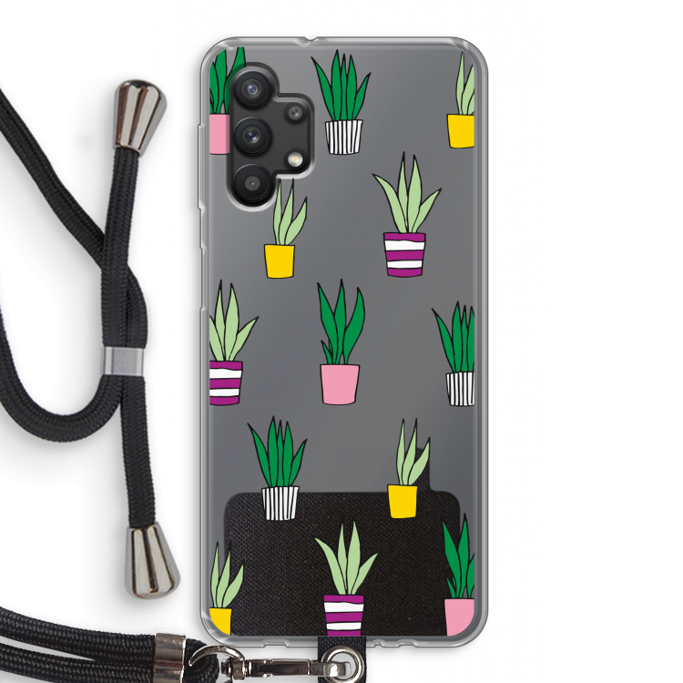 Sanseveria: Samsung Galaxy A32 5G Transparant Hoesje met koord