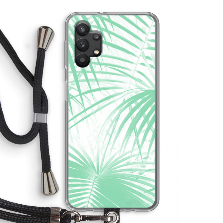 Palmbladeren: Samsung Galaxy A32 5G Transparant Hoesje met koord