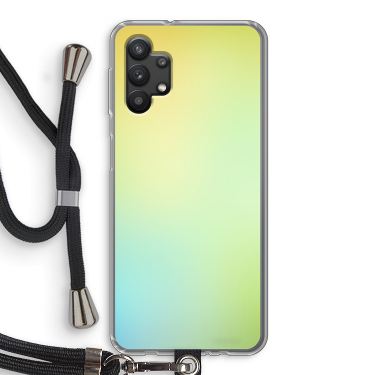 Minty mist pastel: Samsung Galaxy A32 5G Transparant Hoesje met koord