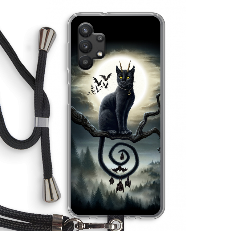 Moonlight Companions: Samsung Galaxy A32 5G Transparant Hoesje met koord