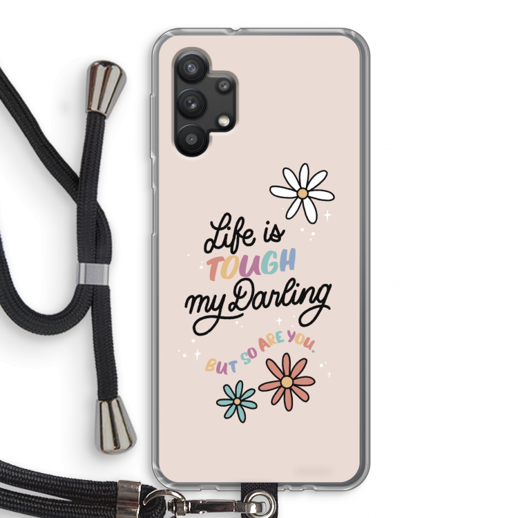 Tough Life: Samsung Galaxy A32 5G Transparant Hoesje met koord