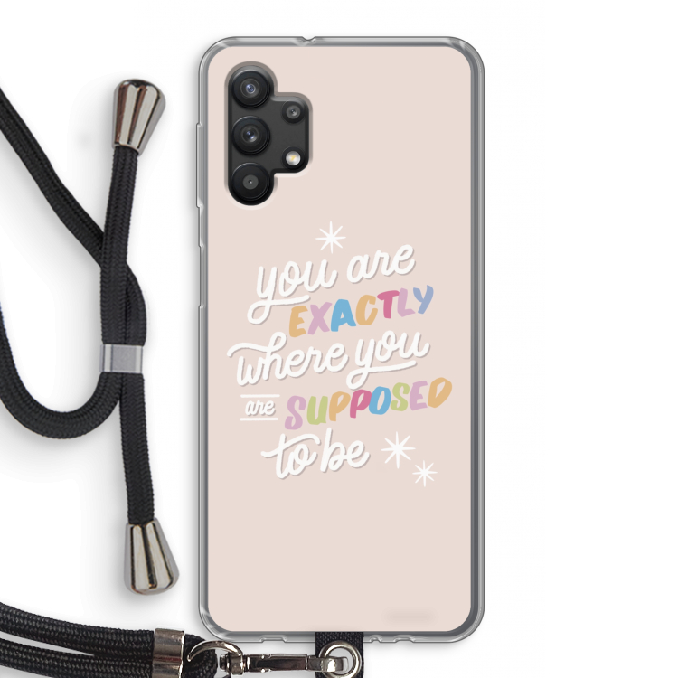 Right Place: Samsung Galaxy A32 5G Transparant Hoesje met koord