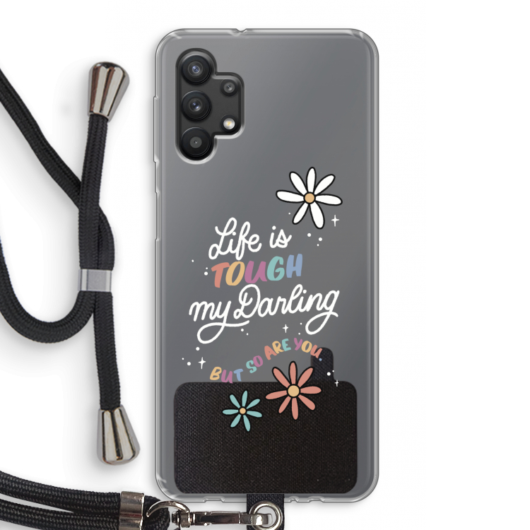 Tough Life: Samsung Galaxy A32 5G Transparant Hoesje met koord