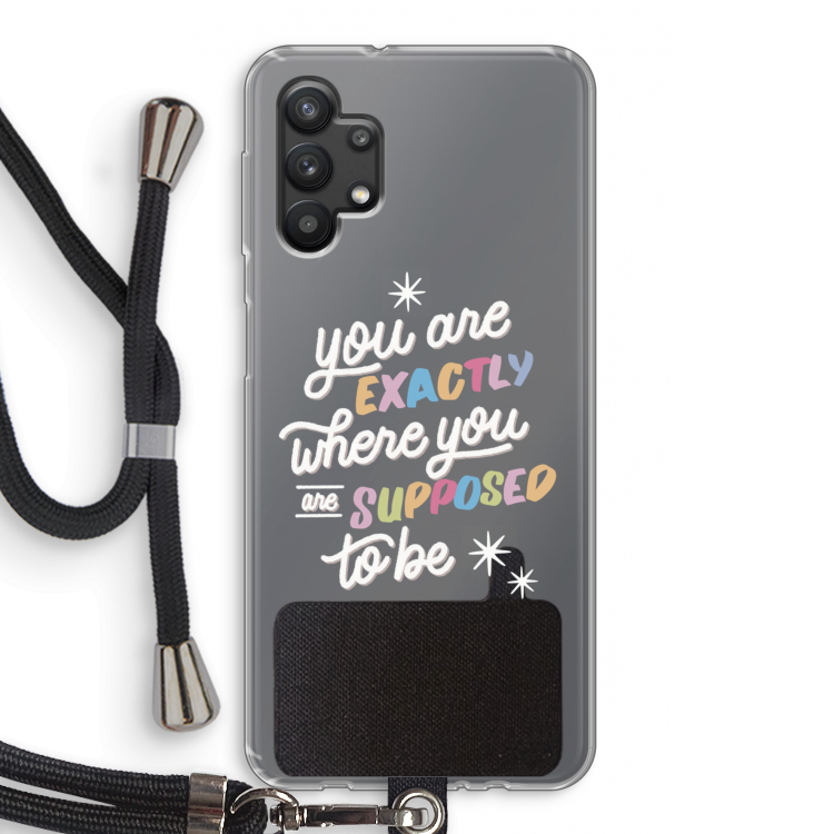 Right Place: Samsung Galaxy A32 5G Transparant Hoesje met koord