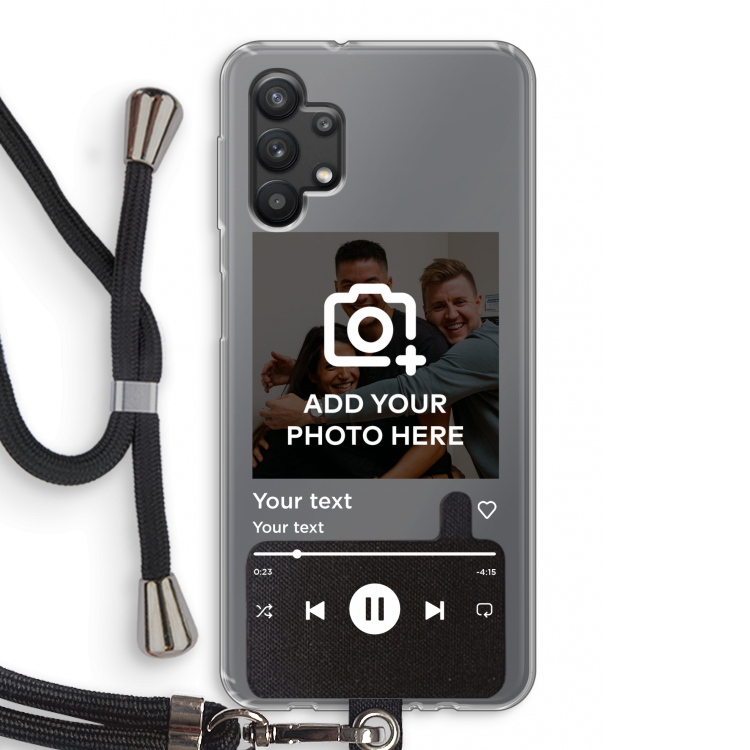 Music Player: Samsung Galaxy A32 5G Transparant Hoesje met koord