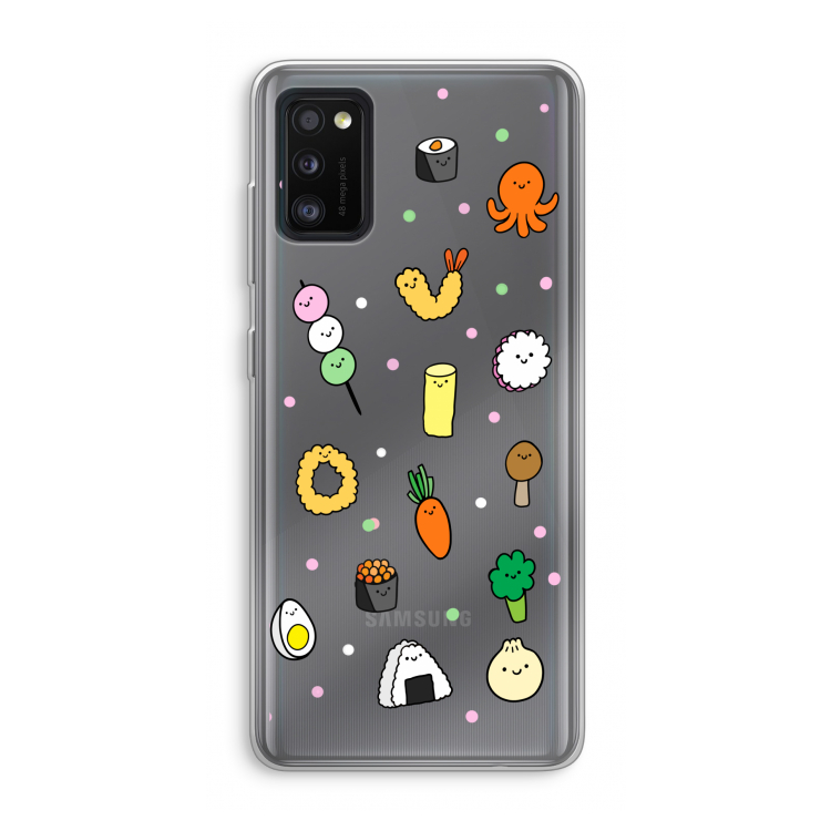 Happy bento friends: Samsung Galaxy A41 Transparant Hoesje