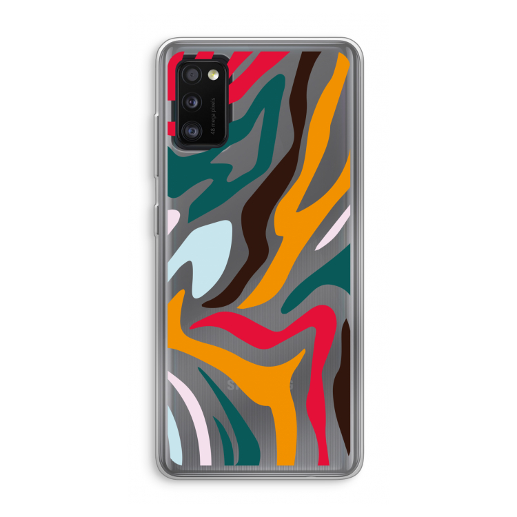 Colored Zebra: Samsung Galaxy A41 Transparant Hoesje
