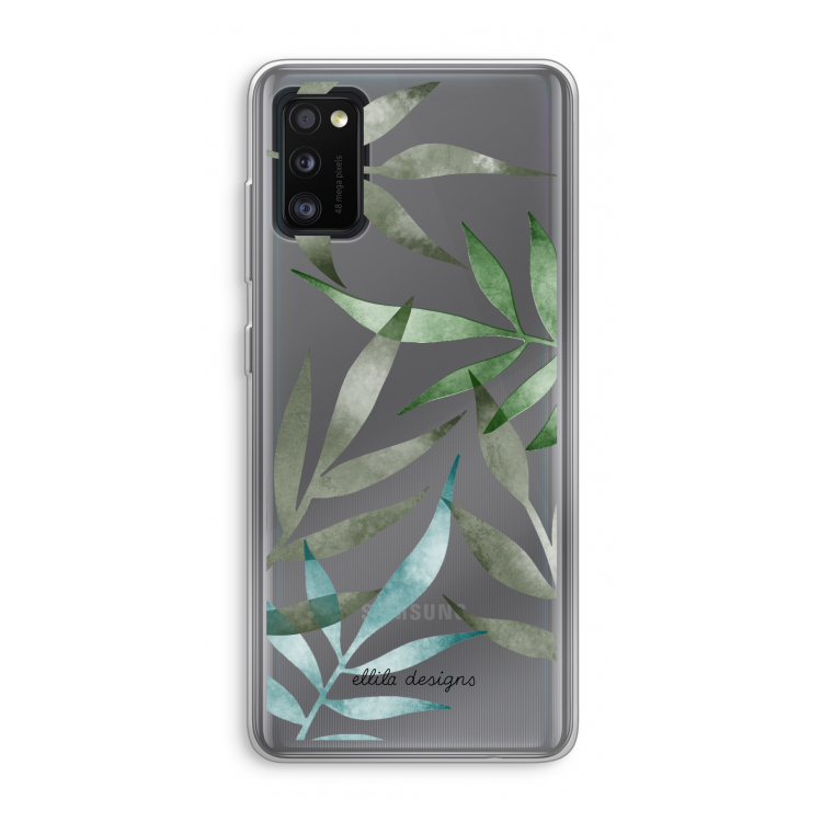 Tropical watercolor leaves: Samsung Galaxy A41 Transparant Hoesje