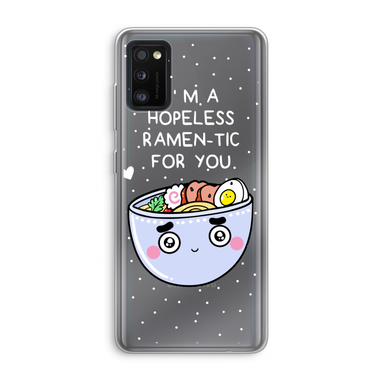 I'm A Hopeless Ramen-Tic For You: Samsung Galaxy A41 Transparant Hoesje