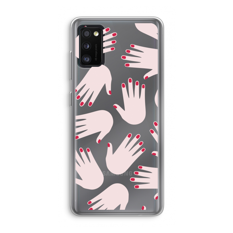 Hands pink: Samsung Galaxy A41 Transparant Hoesje