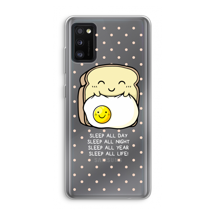 Sleep All Day: Samsung Galaxy A41 Transparant Hoesje