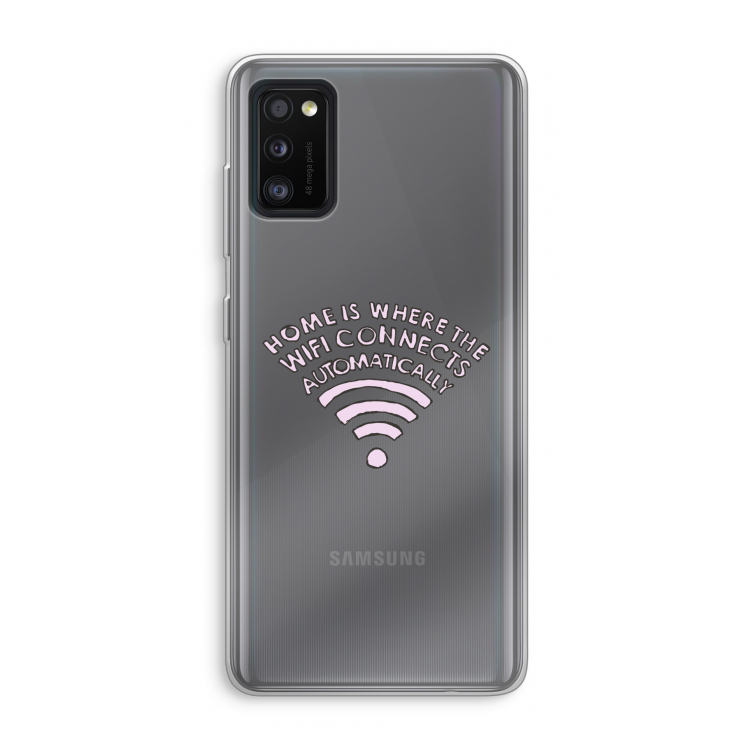 Home Is Where The Wifi Is: Samsung Galaxy A41 Transparant Hoesje