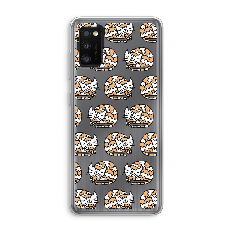 Slapende poes: Samsung Galaxy A41 Transparant Hoesje