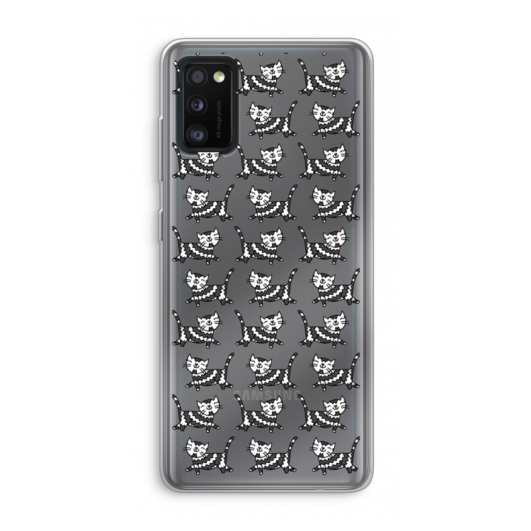 Zwarte poes: Samsung Galaxy A41 Transparant Hoesje