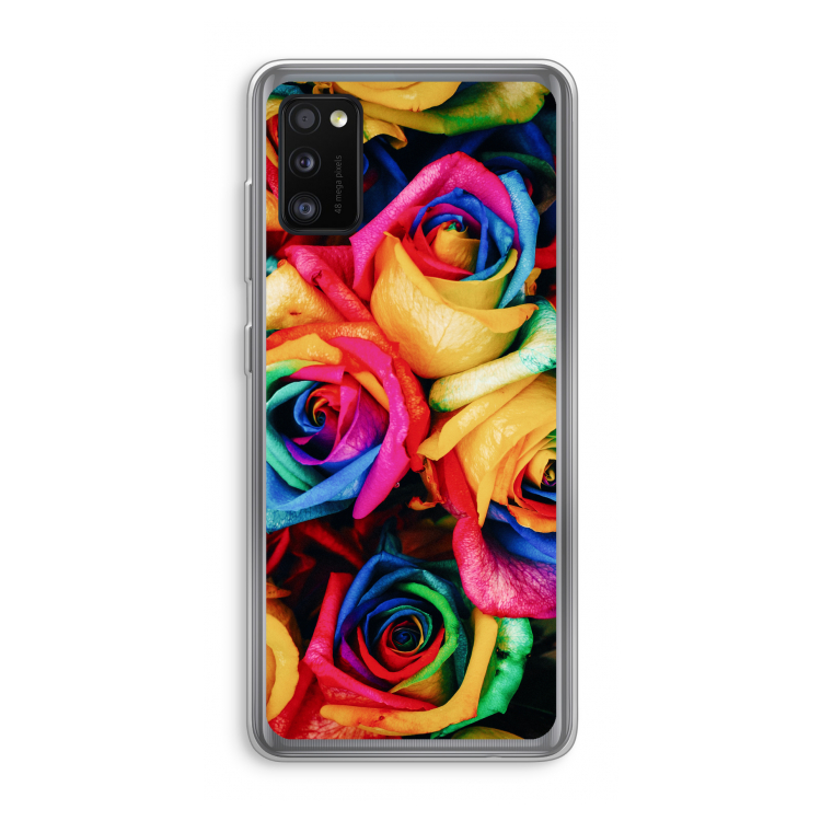 Neon bloemen: Samsung Galaxy A41 Transparant Hoesje