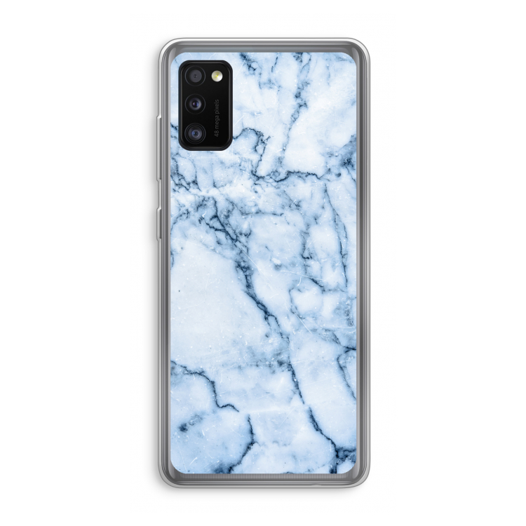 Blauw marmer: Samsung Galaxy A41 Transparant Hoesje