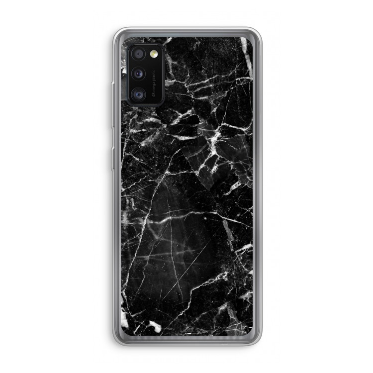 Zwart Marmer 2: Samsung Galaxy A41 Transparant Hoesje