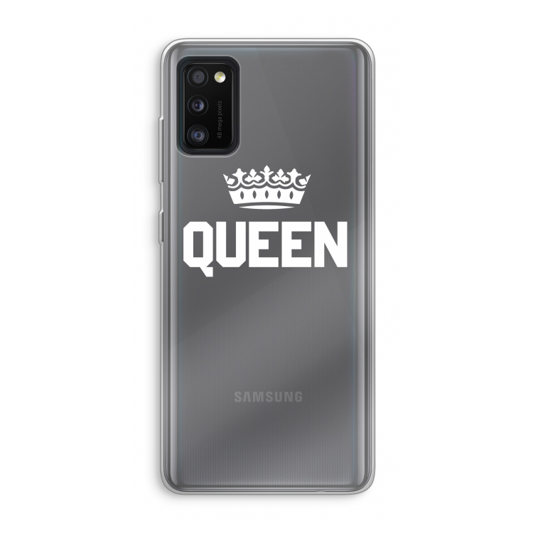 Queen zwart: Samsung Galaxy A41 Transparant Hoesje