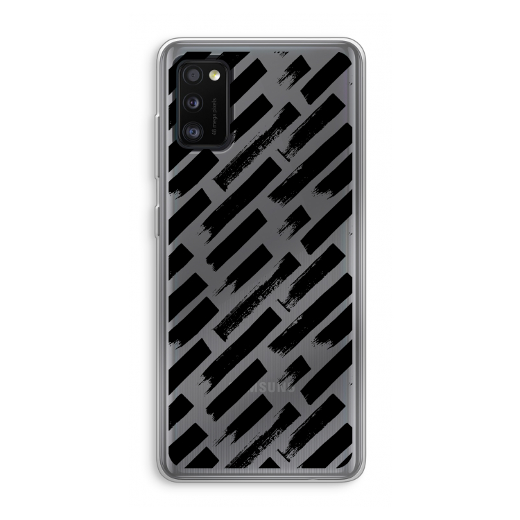 Zwarte vegen: Samsung Galaxy A41 Transparant Hoesje